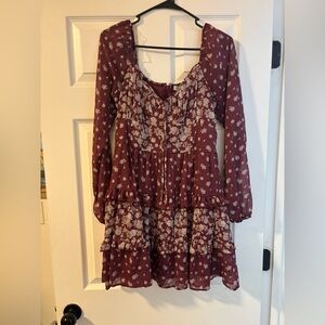 Altar'd State Burgundy Floral Dress